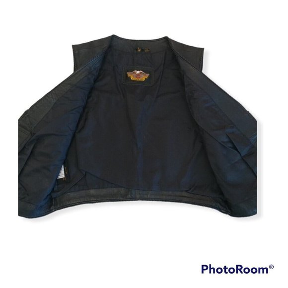 Women's Large L Harley-Davidson Leather Vest Braided Leather Edges Embroidered - Picture 4 of 9